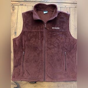 Columbia Men's XL Mountain Maroon Vest FULL Zip Fleece NEW w/o tags